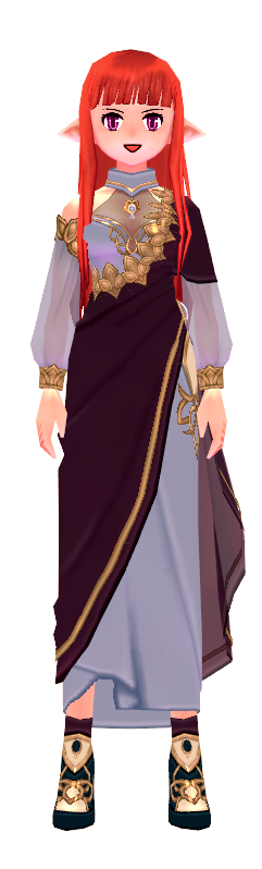 Mabinogi Purple-Dyed Elegant Lotus Shawl Dress