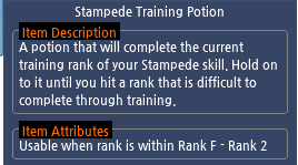 Mabinogi Stampede Training Potion