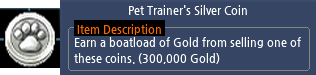 Mabinogi Pet Trainer's Silver Coin