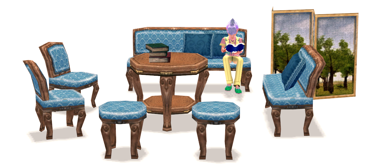 Mabinogi Royal Castle Reading Table Set (Seats 8)