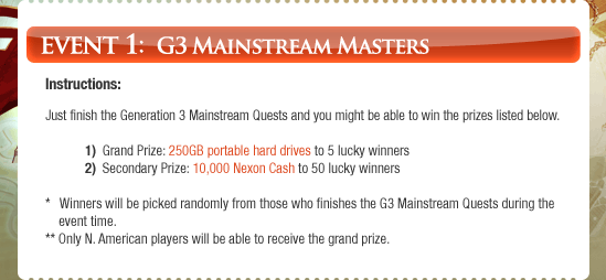 Event 1: G3 Mainstream Masters