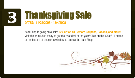 Thanksgiving Sale